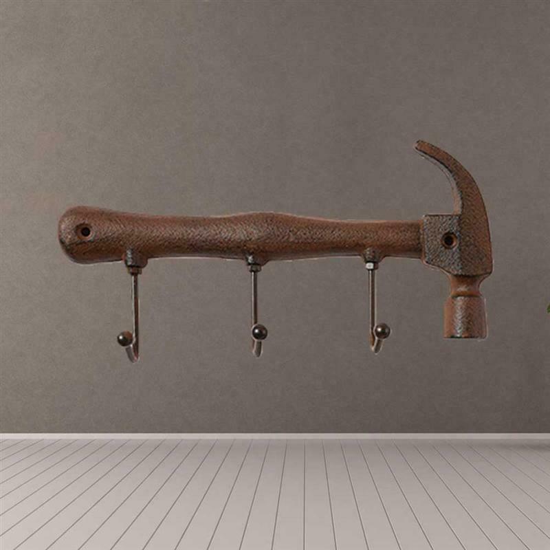 Wall Hook Archaistic Hammer Shape Hanger American Industrial Style Rack 3 H P6Q6
