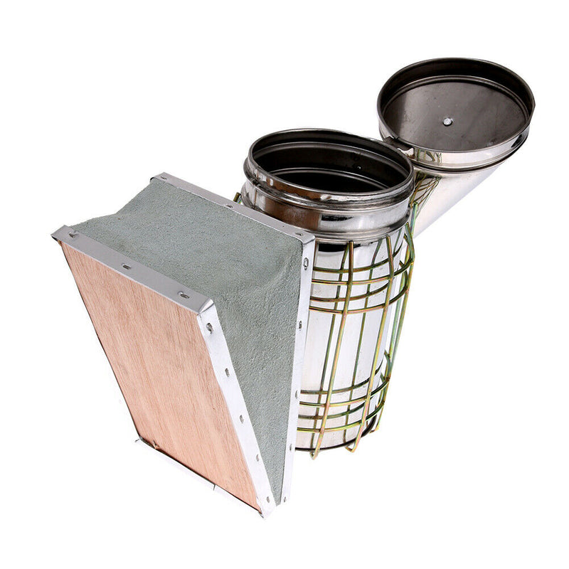 Bee Hive Smoker Stainless Steel w/ Heat Shield Protection Beekeeping Tool