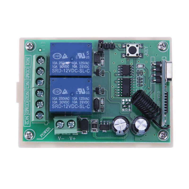 30-50m 433MHZ 24V 2 Relay Wireless Remote Control Switch+2pcs Two Keys RC ABS