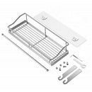 Adhesive Paper Towel Holder Shelf,Wall Mounted Paper Towel Holder Basket fo
