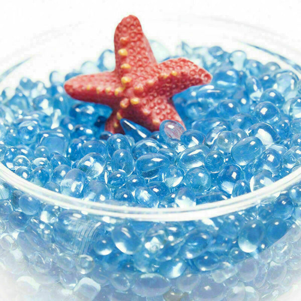 Bag of Aquarium Glass Mini Stones Fish Tank Gravel Sand Decoration Rock-Blu I1R0