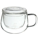 3 In 1 Set Clear Heat Resistant Tea Coffee Cup With Tea Infuser Filter Lid  E5I7