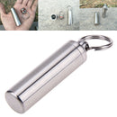Survival Waterproof Pills Box Container Aluminum Medicine Bottle Keychain