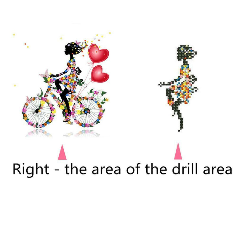 5D DIY Diamond Painting Riding Love Girl Cross Stitch Embroidery Mosaic Kit
