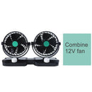 Mini 6 Inch Car Fan Double Head Shaking Small Electric Auto Fan Universal S