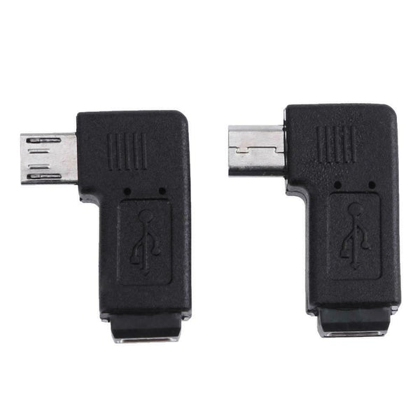 2pcs 90 Degree Mini USB Female to Micro USB Male Adapter Connector #JT1