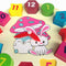 Wooden Rabbit Clock Building Blocks Digital Alarm Clock Toys Children Gifts