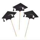 30 Pcs Bachelor Hat Cap Cupcake Toppers Graduation Party Grad Decorations S A6C3