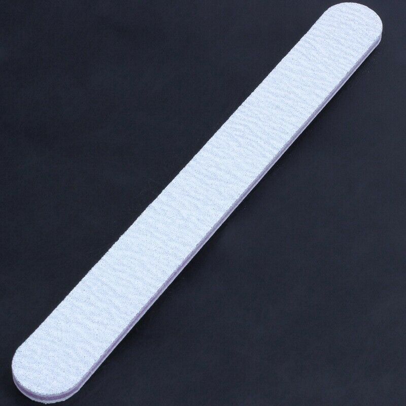 10 Nail Files Double Sided 180/100 Grit GREY Straight Emery Board O7A5