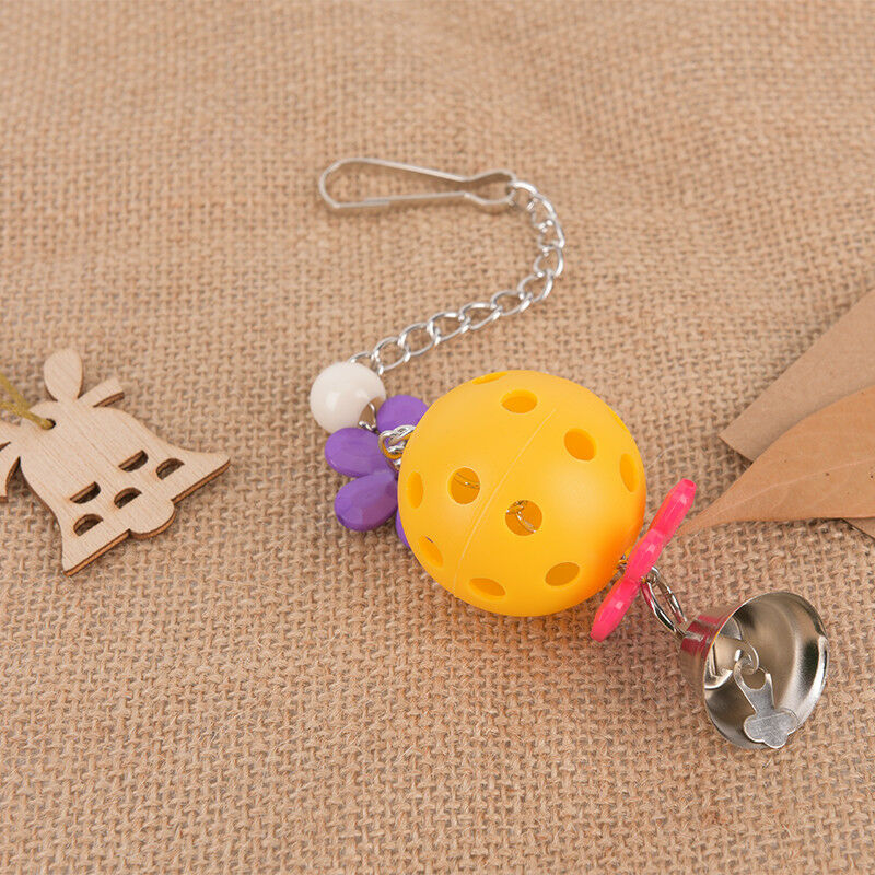 Pet parrot bird bites climb chew toys bell swing cage hanging cockatiel parak FT