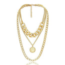 Punk Cuban Choker Necklace Exaggerated Thick Chain Fashion Queen Pendant Ne T7E5
