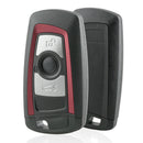 3-Button Remote Key Fob Replacement Case for BMW 550i GT X3 535i 528i (Red)
