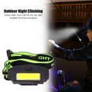 Outdoor Night Climbing COB LED Hat Clip Lights Black Headlight USB Charging