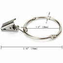 12pcs Round Metal Curtain Pole Rings with Strong Clips Shower Curtain Rings Clip