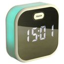 Night Light Alarm Clock, Temperature Led Mirror Clock with Voice Control Me
