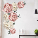 Pink Peony Flower Wall Stickers Romantic Home Decor for Bedroom Living RoomB Ew