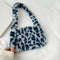 Animal Pattern Underarm Bag Women Mini Plush Shoulder Handbags Purse (12)