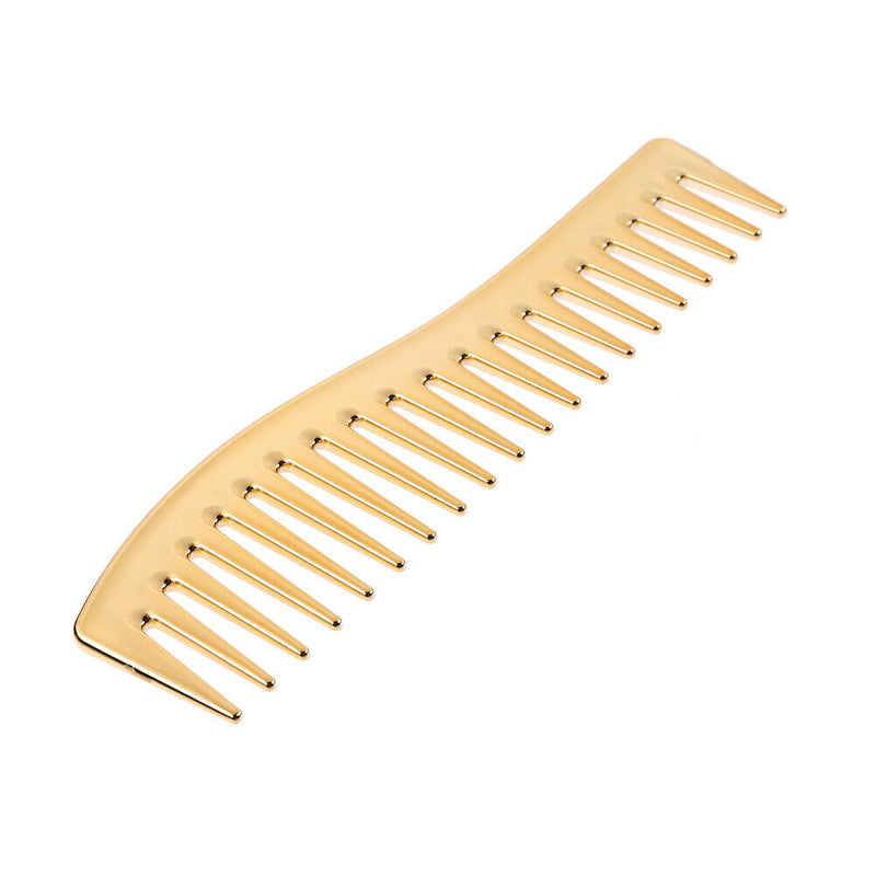 Electroplating Hairdressing Comb Hair Brush Large Wide Tooth Combs (Yellow) A