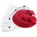 Women's Fascinators Hat Pillbox Hat Cocktail Party Hat with Dot Veil Bowkno