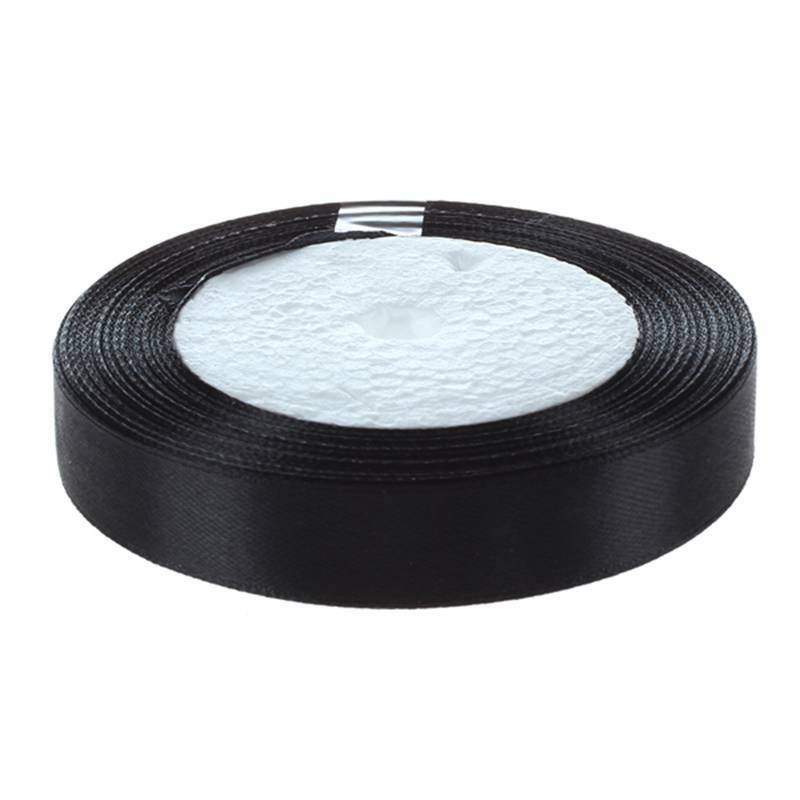 1 roll Silk Satin Ribbon 15mm 22 Meters for Wedding Partyï¼ˆblackï¼‰