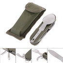 Camping-hiking spoon fork bottle opener portable pocket folding multi tool FT
