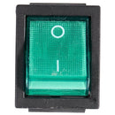 Green Light 4 Pin DPST ON/OFF Snap in Rocker Switch 15A 20A 250V AC 28X21Mm