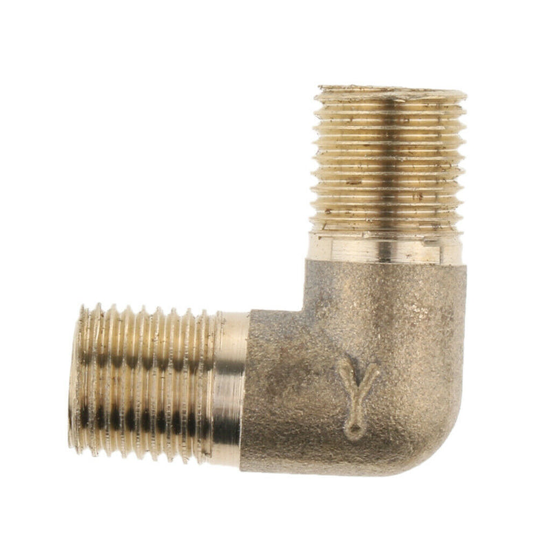 Elbow Brass Pipe Fitting Coupler 90 Degree 1/8 inch Male Thread Connector, easy