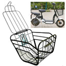 Large Capacity Bicycle Basket Metal Solid Hanging Front Rear Carrying With Cover