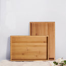 100% Bamboo Wood Serving Tray With Handles Breakfast Table Tray