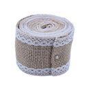 2.5M Hemp Ribbon with Lace Trims Tape Rustic Wedding Decor G