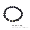 Fashion Unisex Women Men Rhinestone Charm Matte Bead Bangle Strand Bracelet