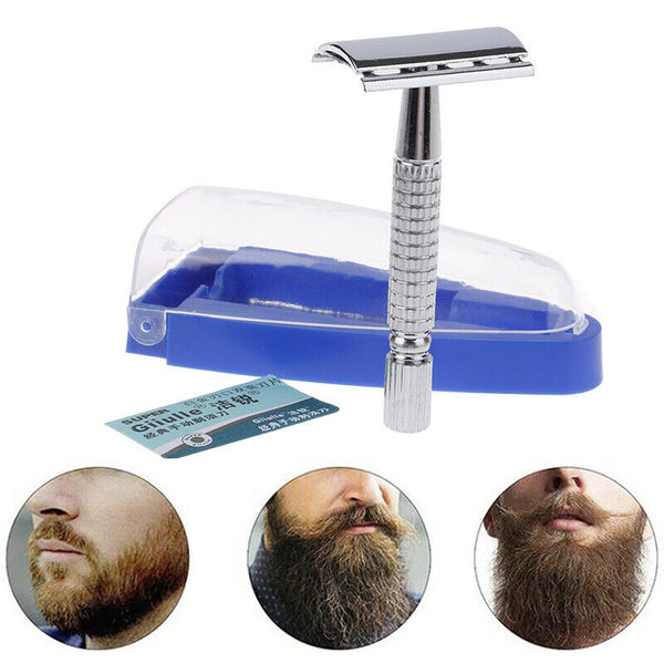 Men Shaver Steel Handle Razor Razor Shaver Double Edges Manual Shaver With B Bj