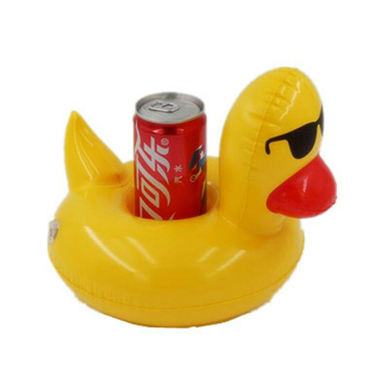 Inflatable Duck Floating Swimming Pool Beach Drink Can Cup Beer Holder Boat Toys