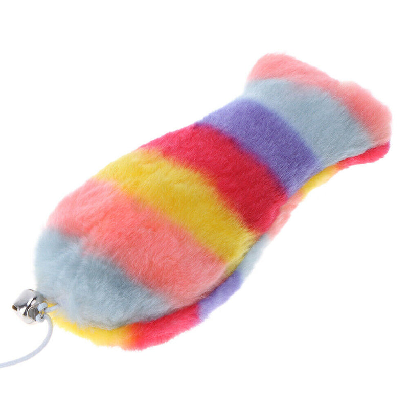 Cat Teasing Stick Plush Fish Wand Squeaky Pet Teaser Rod Interactive Toys