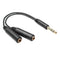 6.35 mm Male to 2 6.35 mm Female Adapter Cable Y Splitter Stereo Audio Cord A#S