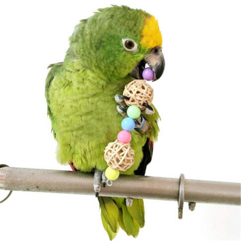 Multicolor beads bird toys pets toys bird ladder Parakeet swing drill 3cT