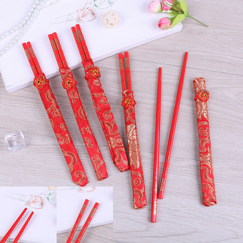 China bamboo chopsticks red dragon chinese pattern reusable 1pair useful st ME