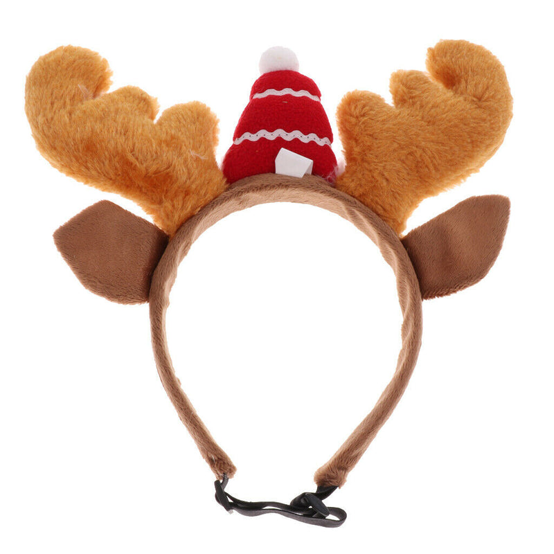 Adjustable Pet Reindeer Antlers Headband Dog Cat Hair Hoop Headwear Halloween
