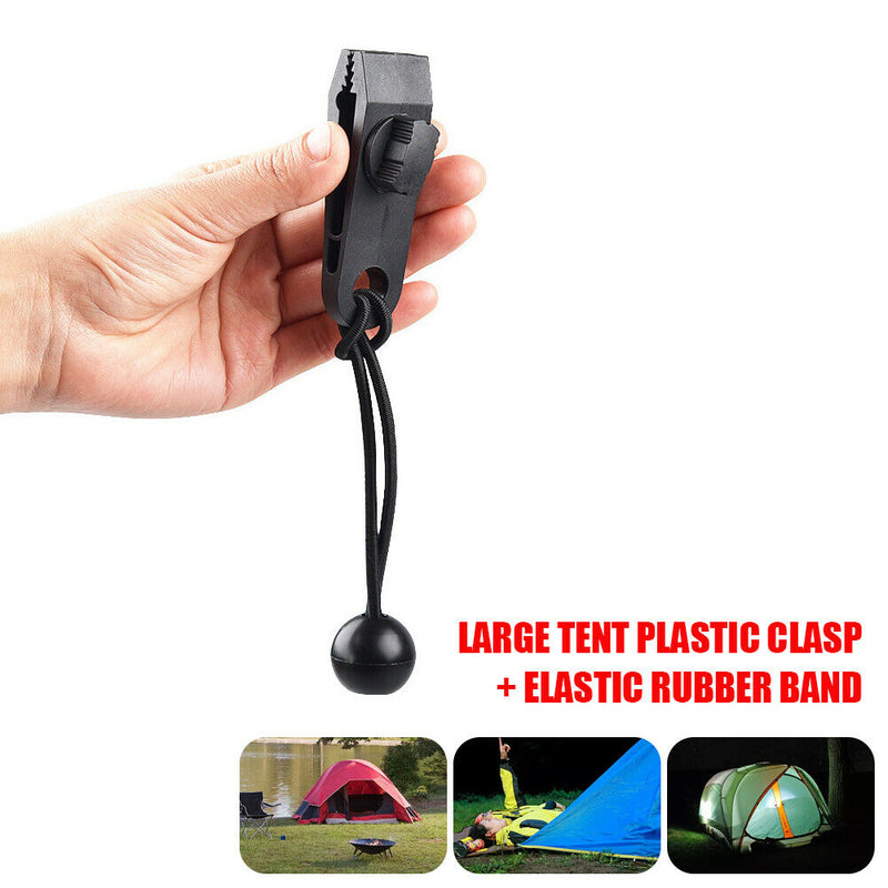 10x Tent Clip Heavy Duty Awning Clamp Tarpaulin Strap Bungee for Camping A
