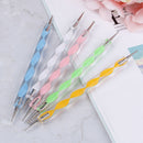 5pcs 2 way marbleizing dotting manicure tools painting dot pen nail art paint ME