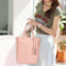 4pcs/set Litchi Pattern Women Shoulder Bags Clutch Totes Card Holder (Pink)