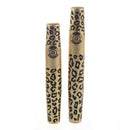 2 x Mascara Eyelash Extension Makeup Brush + Black Leopard Case