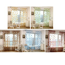 Slot Top Voile Curtain Panel Net Sunflower Printed Sheer Tulle Drape Yellow