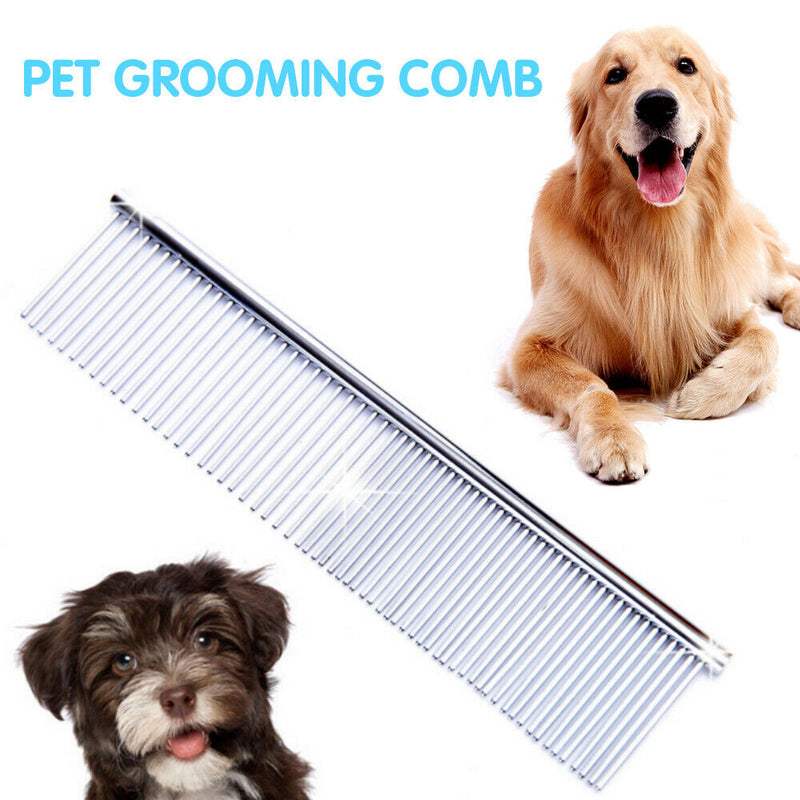 Pet Dog Cat Stainless Steel Double Row Teeth Grooming Hair Comb Brush Fur Rake//