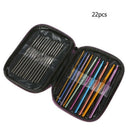 22Pcs/Set Aluminum Knitting Needles Set Ergonomic Grip Crochet Hook Soft  OMS