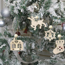 36pcs/box Natural Wooden Christmas Tree Ornament DIY Hanging Pendants Handcrafts