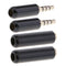 2PC 3.5mm 1/8" Jack 4 Pole Stereo Audio Male Plug + Female Jack Soldering Black