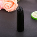 Black Quartz Crystal Stone 100% Natural Obsidian Point Healing Hexagonal Wand