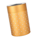 Tea Caddies Round Metal Tea Box with Lid Tea Jar Coffee Powder Cans Golden