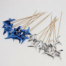 50pcs Mixed Foil Windmill Fruit Sticks Cocktail Picks Table Decor